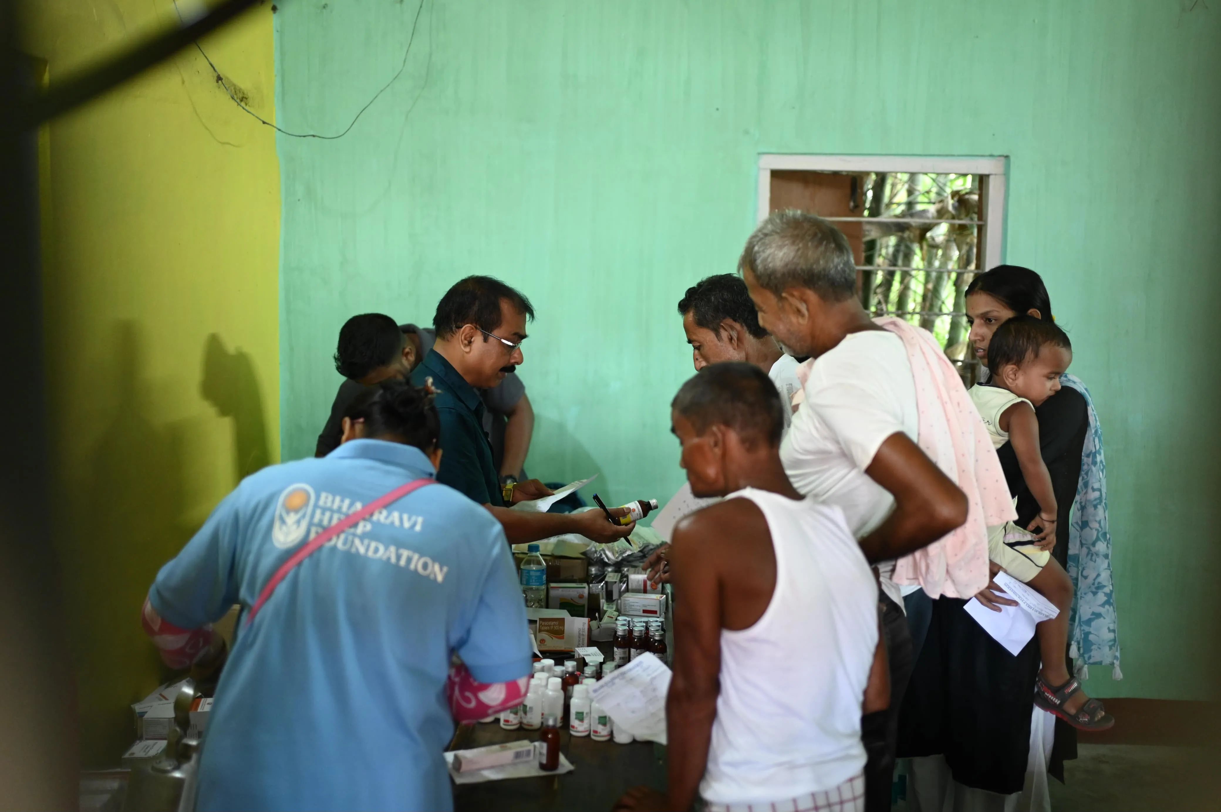 Volunteer checking vital signs