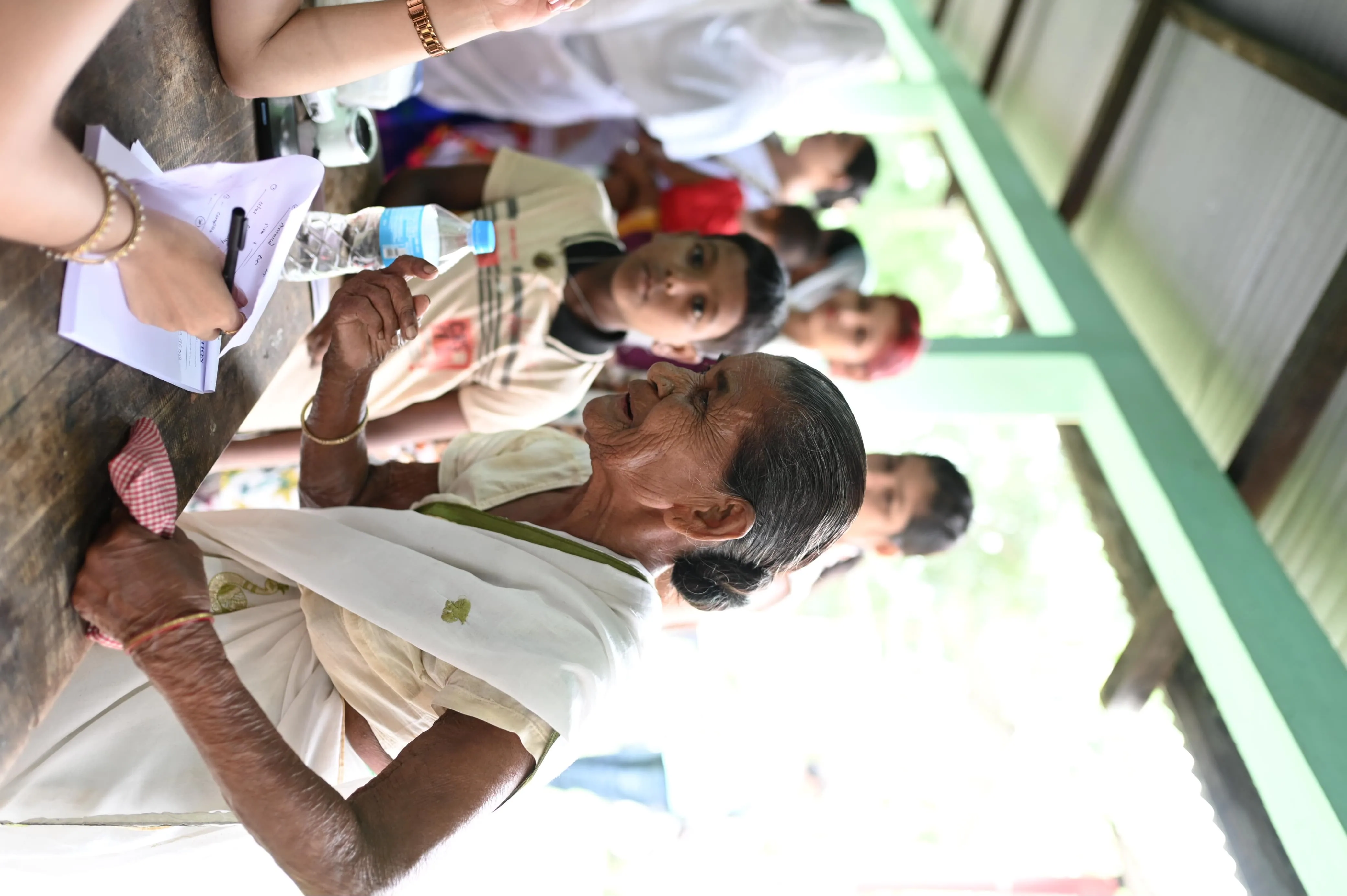 Community gathering at the health camp venue