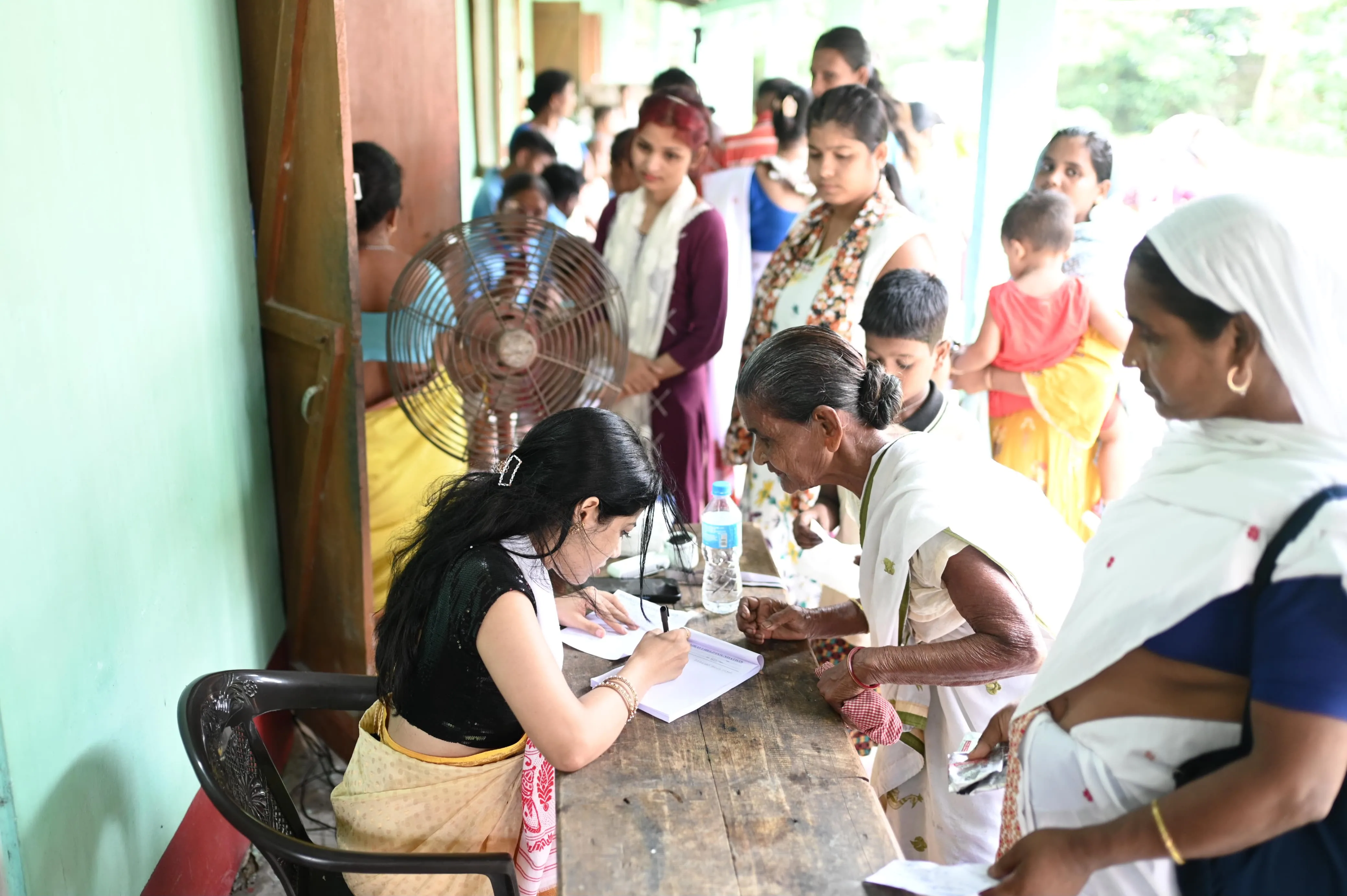 Medical team reviewing patient health record