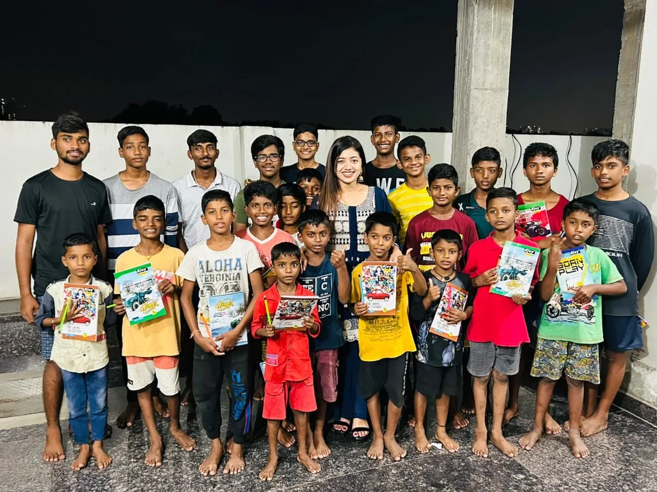 Children gathered together during a community event by Bhairavi Help Foundation
