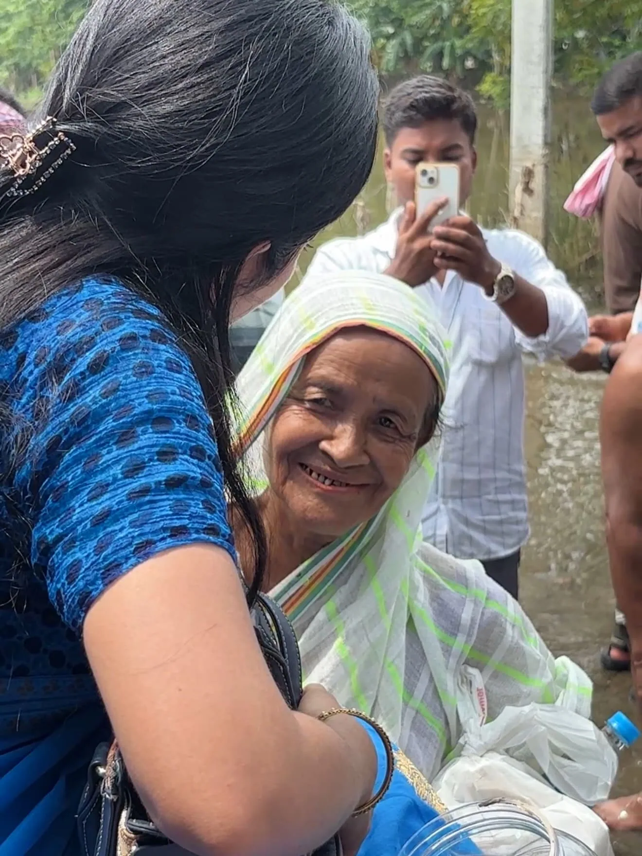 Bhairavi Aradhya Deka during flood relief work in Assam