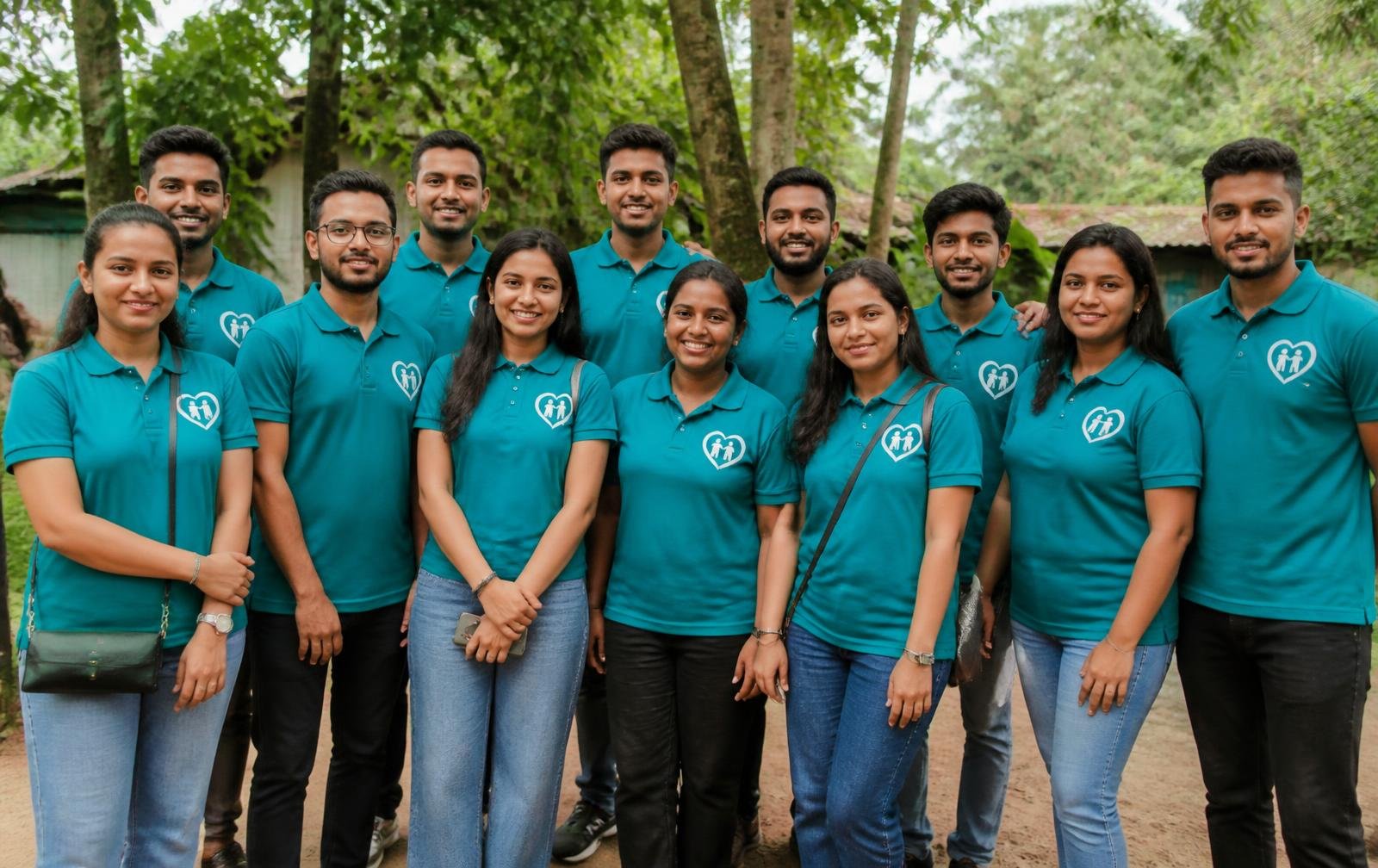 Bhairavi Help Foundation volunteers in teal branded polos
